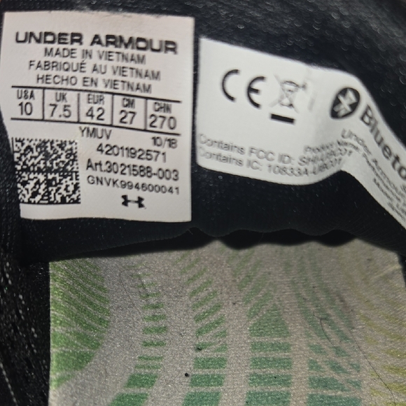 Under Armour Black Knit Athletic Shoes - Picture 2 of 6